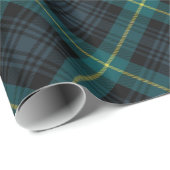 Rustikale Marine und grüne Schwarze Uhr Karierter  Geschenkpapier (Rolleneckpunkt)