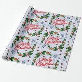 Rustikale Marine weiß und rot frohe Weihnachten Geschenkpapier (Ungerollt)