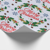 Rustikale Marine weiß und rot frohe Weihnachten Geschenkpapier (Ecke)