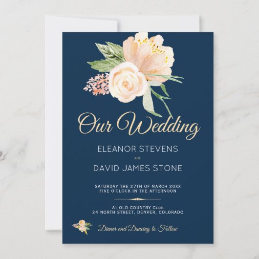 Rustikale Marinebäume Einladung (Vorderseite)