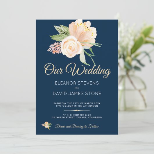 Rustikale Marinebäume Einladung (Stehend Vorderseite)