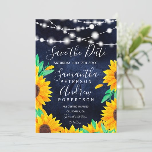 Rustikale Marineschlittenleuchten Save the Date Ho (Stehend Vorderseite)