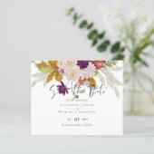 Rustikale Maroon Ginger Blush Wedding Save the Dat (Stehend Vorderseite)