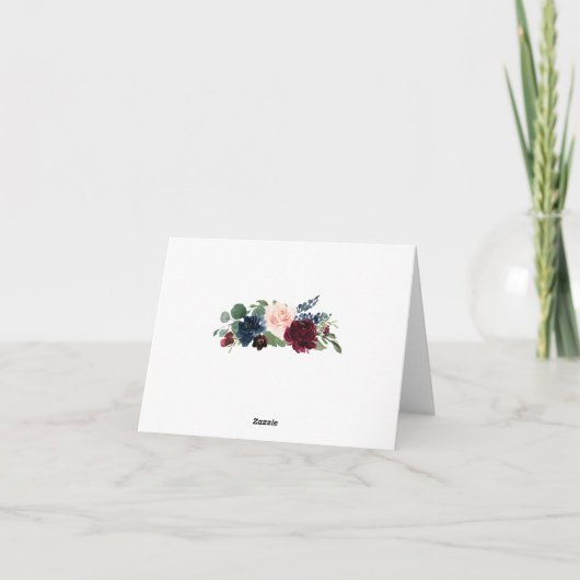 Rustikale Marsala-Blume geklappt Dankeschön Karten (Rückseite)