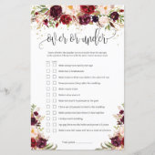 Rustikale Marsala burgundy Blütenblüte über oder u (Vorderseite)