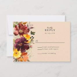 Rustikale Marsala Burnt Orange Fall Wreath RSVP Ka Karte