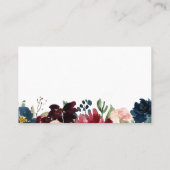 Rustikale Marsala Floral Wedding Flat Platzkarte (Rückseite)