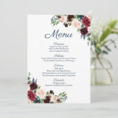 Rustikale Marsala Floral Wedding Karten (Stehend Vorderseite)