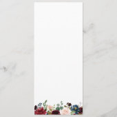 Rustikale Marsala Floral Wedding Menu Karten (Rückseite)