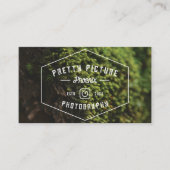 Rustikale Maskuline Geometrische Grünfotografie Visitenkarte (Vorderseite)