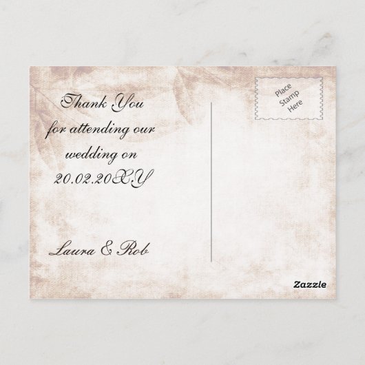 rustikale Mason Glas Hochzeit danke Postkarte (Rückseite)