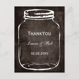 rustikale Mason Glas Hochzeit danke Postkarte