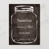 rustikale Mason Glas Hochzeit danke Postkarte (Vorderseite)