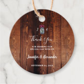 Rustikale Mason-Glas-Monogramm-Stallholz Hochzeit Geschenkanhänger (Vorderseite)