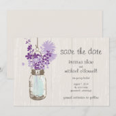 Rustikale Mason-Glas & Wildblumen Save-the-Date Save The Date (Vorne/Hinten)