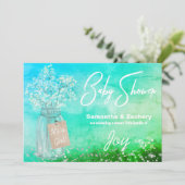 *~* Rustikale Mason Jar Baby Atemdusche Einladung (Stehend Vorderseite)
