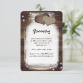 Rustikale Mason Jar Barn Wood Unterkunft Karten (Stehend Vorderseite)