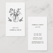 Rustikale Mason Jar Blume Portrait Business Card Visitenkarte (Vorne/Hinten)