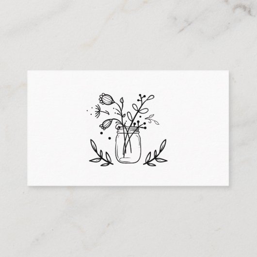 Rustikale Mason Jar-Blume Visitenkarte (Rückseite)