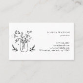 Rustikale Mason Jar-Blume Visitenkarte (Vorderseite)