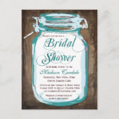 Rustikale Mason Jar Brautparty Postkarten (Vorderseite)