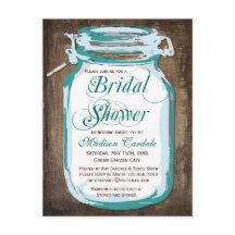 Rustikale Mason Jar Brautparty Postkarten