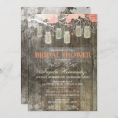 Rustikale Mason Jar Bridal Dusche Einladung (Vorne/Hinten)