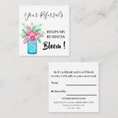 Rustikale Mason Jar Floral Beruflich Business Empfehlungskarte (Vorne/Hinten)