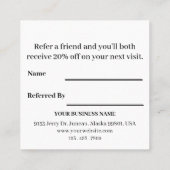 Rustikale Mason Jar Floral Beruflich Business Empfehlungskarte (Rückseite)