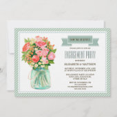 Rustikale Mason Jar Floral Engagement Party  Einladung (Vorderseite)