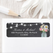 Rustikale Mason Jar Floral String Lights Chalkboar (Insitu)