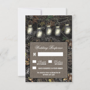 Rustikale Mason Jar Jagd Camouflage Hochzeit RSVP  Karte