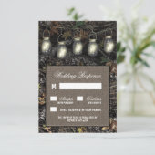 Rustikale Mason Jar Jagd Camouflage Hochzeit RSVP  Karte (Stehend Vorderseite)