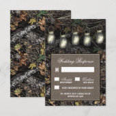Rustikale Mason Jar Jagd Camouflage Hochzeit RSVP  Karte (Vorne/Hinten)
