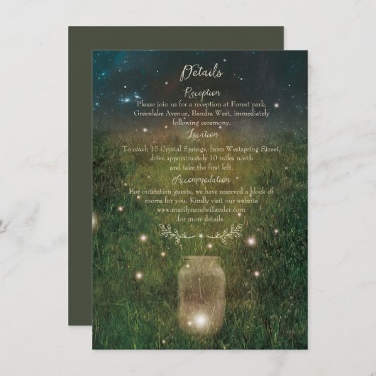 Rustikale Mason Jar - Karte mit den Details des Wa (Vorne/Hinten)