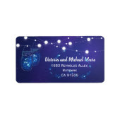 Rustikale Mason Jar Leuchten und Glühwürmchen Hoch Adressaufkleber (Vorne)