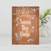 Rustikale Mason-Jar-Lichterketten Save-the-Date Save The Date (Stehend Vorderseite)
