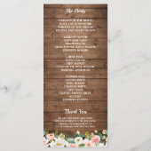 Rustikale Mason Jar Lights Blumenhochzeit Programm (Rückseite)