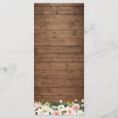 Rustikale Mason Jar Lights Blush Blumenzange Hochz Menükarte (Rückseite)