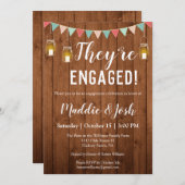 Rustikale Mason Jar Lights Engagement Party Einladung (Vorne/Hinten)