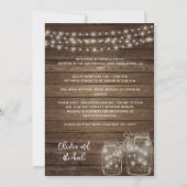 Rustikale Mason Jar Lights Foto Collage Wedding Einladung (Rückseite)