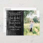 Rustikale Mason Jar Lights Hochzeit retten das Dat Postkarte (Vorne/Hinten)