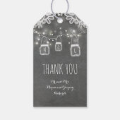 Rustikale Mason Jar Lights und Spitzen-Chalkboard- Geschenkanhänger (Vorderseite)