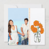 Rustikale Mason Jar Mint, Gelbe und Kornnnelken Einladung (Rückseite)