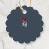 Rustikale Mason Jar Monogramm blaue Hochzeit Geschenkanhänger (Rückseite)