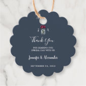 Rustikale Mason Jar Monogramm blaue Hochzeit Geschenkanhänger (Vorderseite)