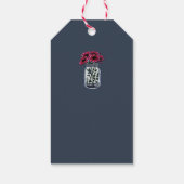 Rustikale Mason Jar Monogramm blaue Hochzeit Geschenkanhänger (Rückseite)