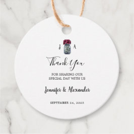 Rustikale Mason Jar Monogramm Landhochzeit Geschenkanhänger