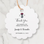 Rustikale Mason Jar Monogramm Landhochzeit Geschenkanhänger (Vorderseite)