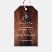 Rustikale Mason Jar Monogramm Landhochzeit Geschenkanhänger (Vorderseite)